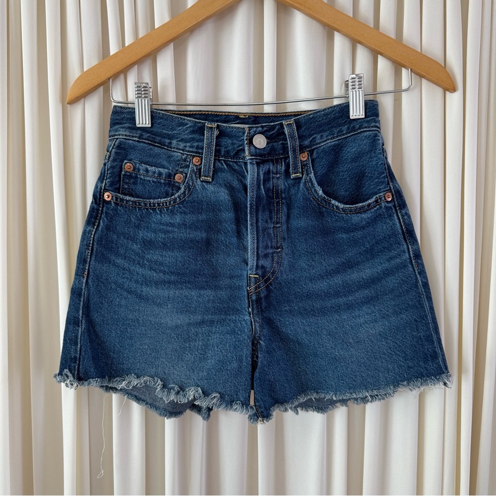 Levi's Premium Ribcage‎ Denim Blue Women's Shorts Size 24 Summer Festival